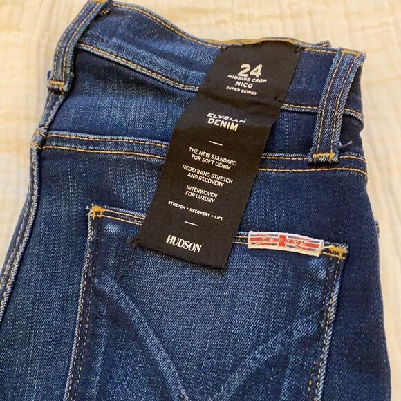 hudson Elysian Denim Nico Super Skinny Midrise Crop jeans. Size 24 . New. - Picture 2 of 13